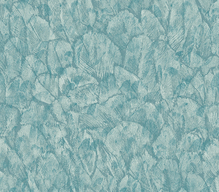 Tranquil Seafoam Green Luxury Feather Wallpaper
