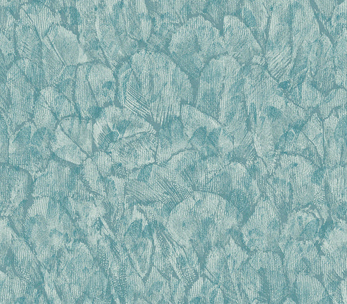 Tranquil Seafoam Green Luxury Feather Wallpaper