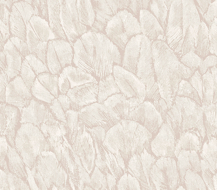 Tranquil Pearl Cream Luxury Feather Wallpaper