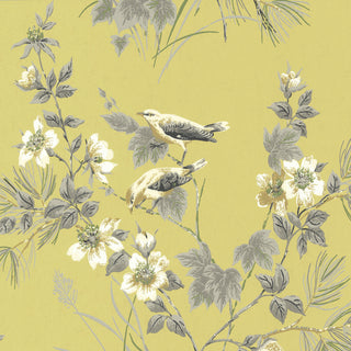 Rosemore Yellow Luxury Bird Wallpaper