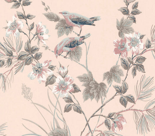 Rosemore Pink Luxury Bird Wallpaper