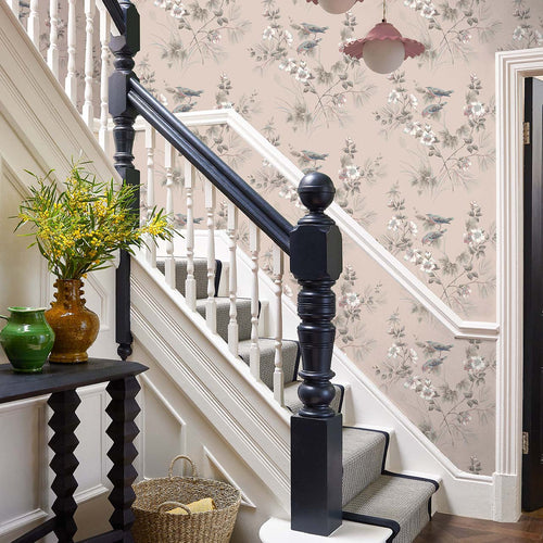 Rosemore Pink Luxury Bird Wallpaper