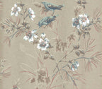 Rosemore Taupe Metallic Luxury Bird Wallpaper