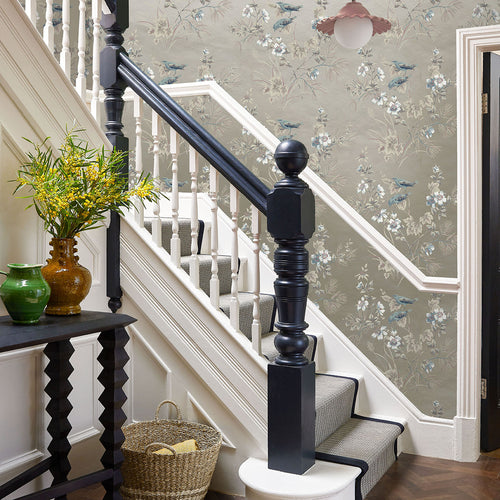 Rosemore Taupe Metallic Luxury Bird Wallpaper