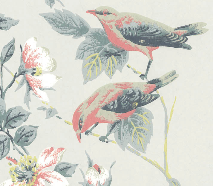 Rosemore Grey Luxury Bird Wallpaper
