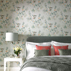 Rosemore Grey Luxury Bird Wallpaper