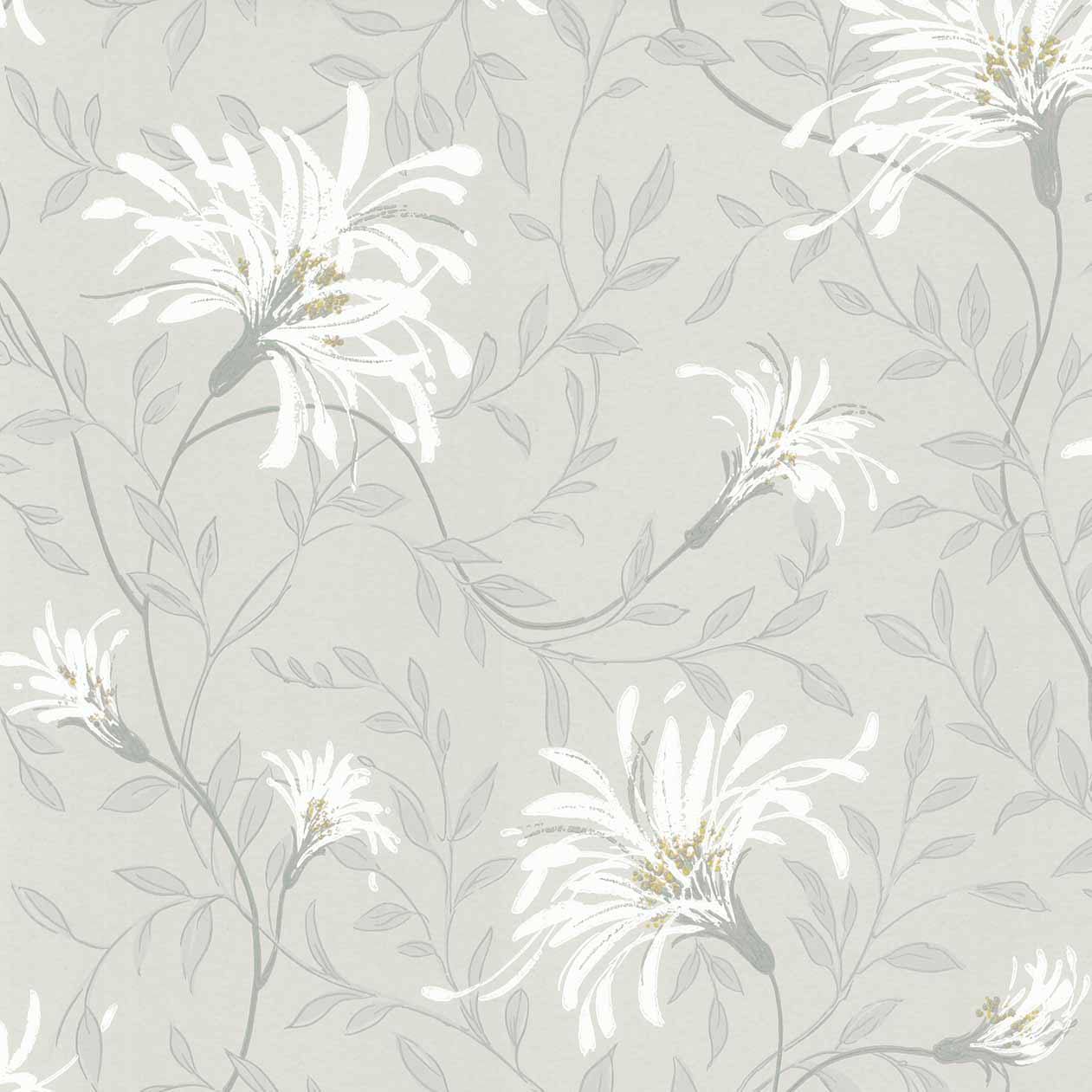 Fairhaven Grey Luxury Floral Wallpaper