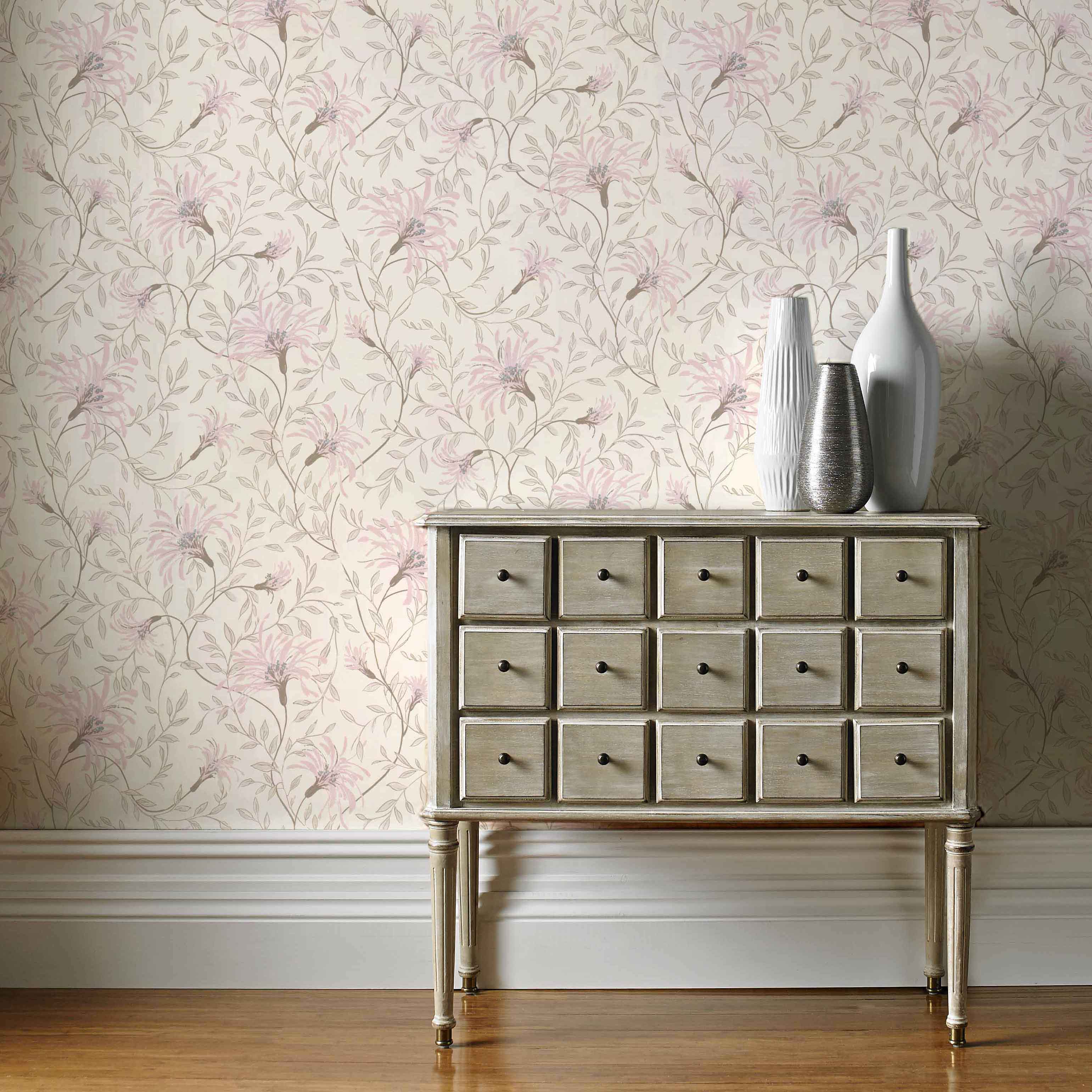 Fairhaven Pink Luxury Floral Wallpaper