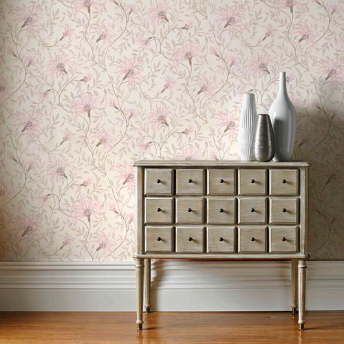 Fairhaven Pink Luxury Floral Wallpaper