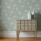 Fairhaven Duck Egg Blue Luxury Floral Wallpaper