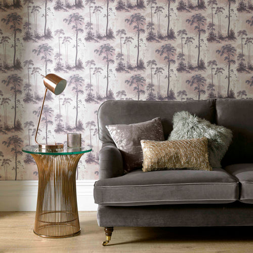 Prior Park Pink Luxury Tree Wallpaper