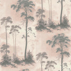 Prior Park Pink Luxury Tree Wallpaper