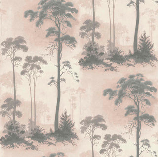 Prior Park Pink Luxury Tree Wallpaper