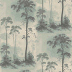 Prior Park Duck Egg Blue Luxury Tree Wallpaper