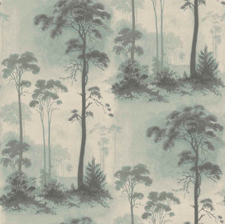 Prior Park Duck Egg Blue Luxury Tree Wallpaper