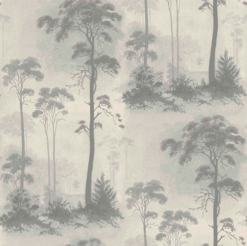 Prior Park Grey Luxury Tree Wallpaper