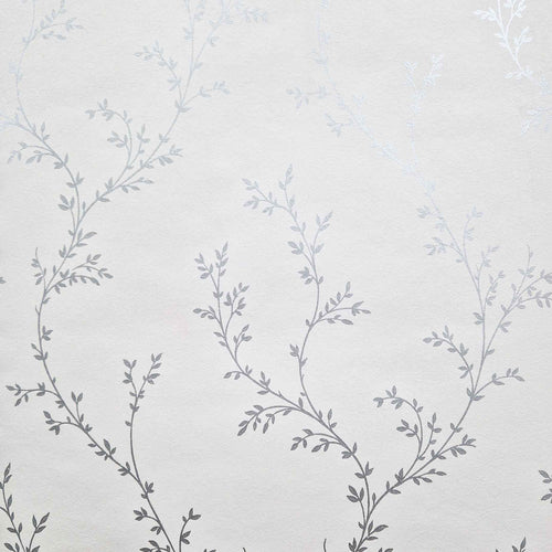 Milton Silver Luxury Leaf Wallpaper