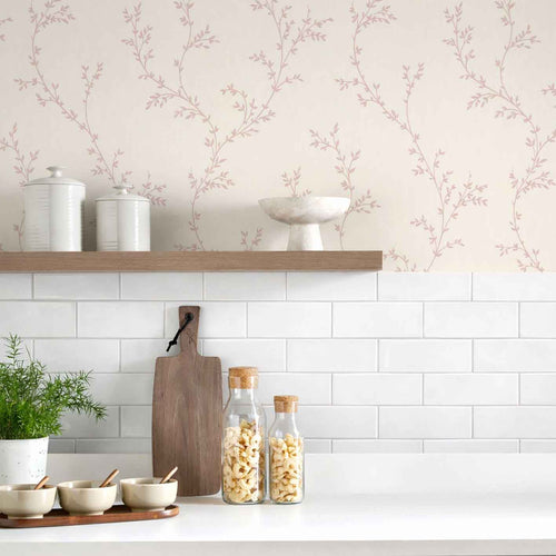 Milton Pink Luxury Leaf Wallpaper