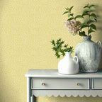 Audley Yellow Luxury Leaf Wallpaper