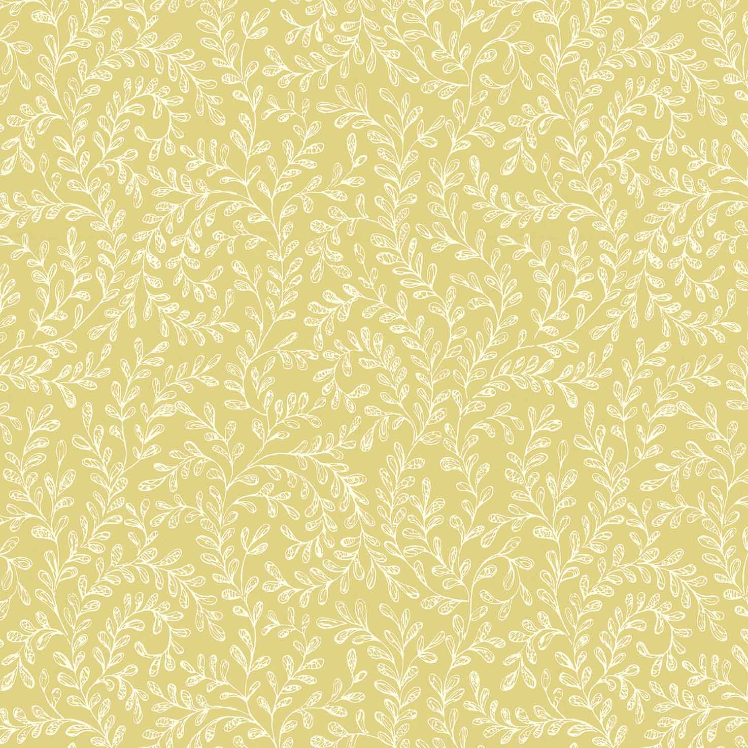 Audley Yellow Luxury Leaf Wallpaper