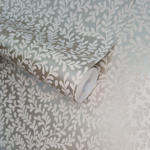 Audley Taupe Metallic Luxury Leaf Wallpaper
