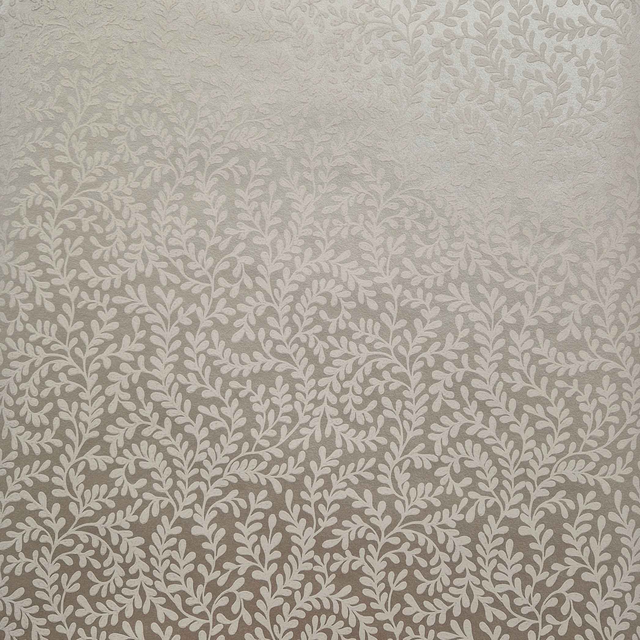 Audley Taupe Metallic Luxury Leaf Wallpaper