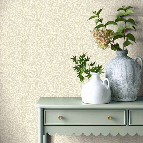 Audley Natural Luxury Leaf Wallpaper
