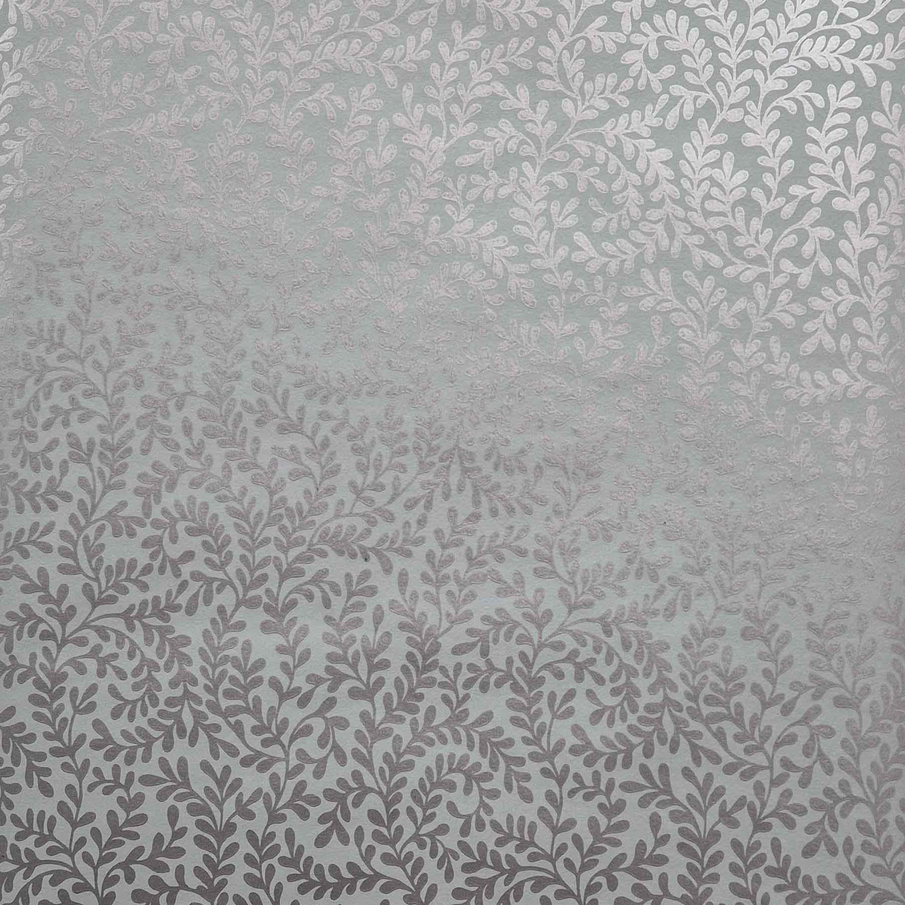Audley Duck Egg Blue Luxury Leaf Wallpaper