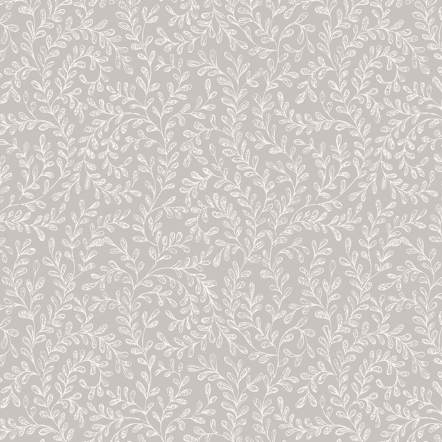 Audley Grey Luxury Leaf Wallpaper