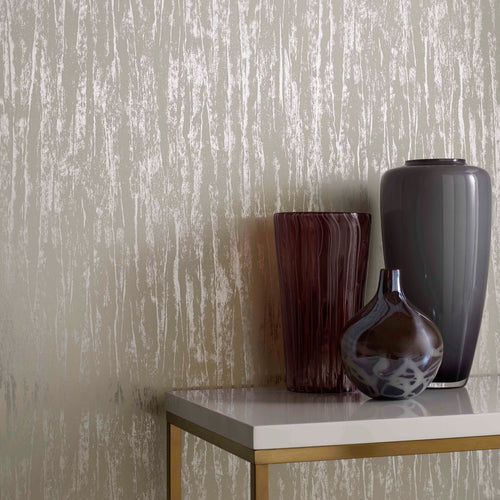 Helmsley Silver and Cream Luxury Foil Wallpaper