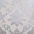 Hampton Silver Luxury Damask Wallpaper