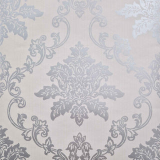 Hampton Silver Luxury Damask Wallpaper