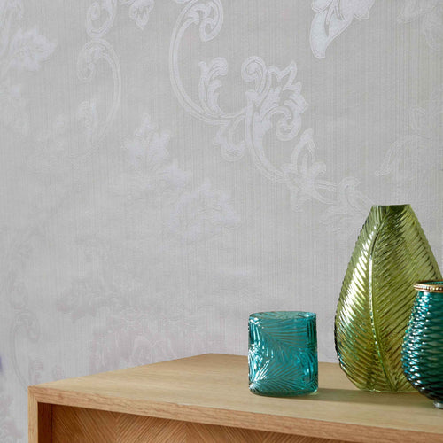 Hampton Natural Luxury Damask Wallpaper