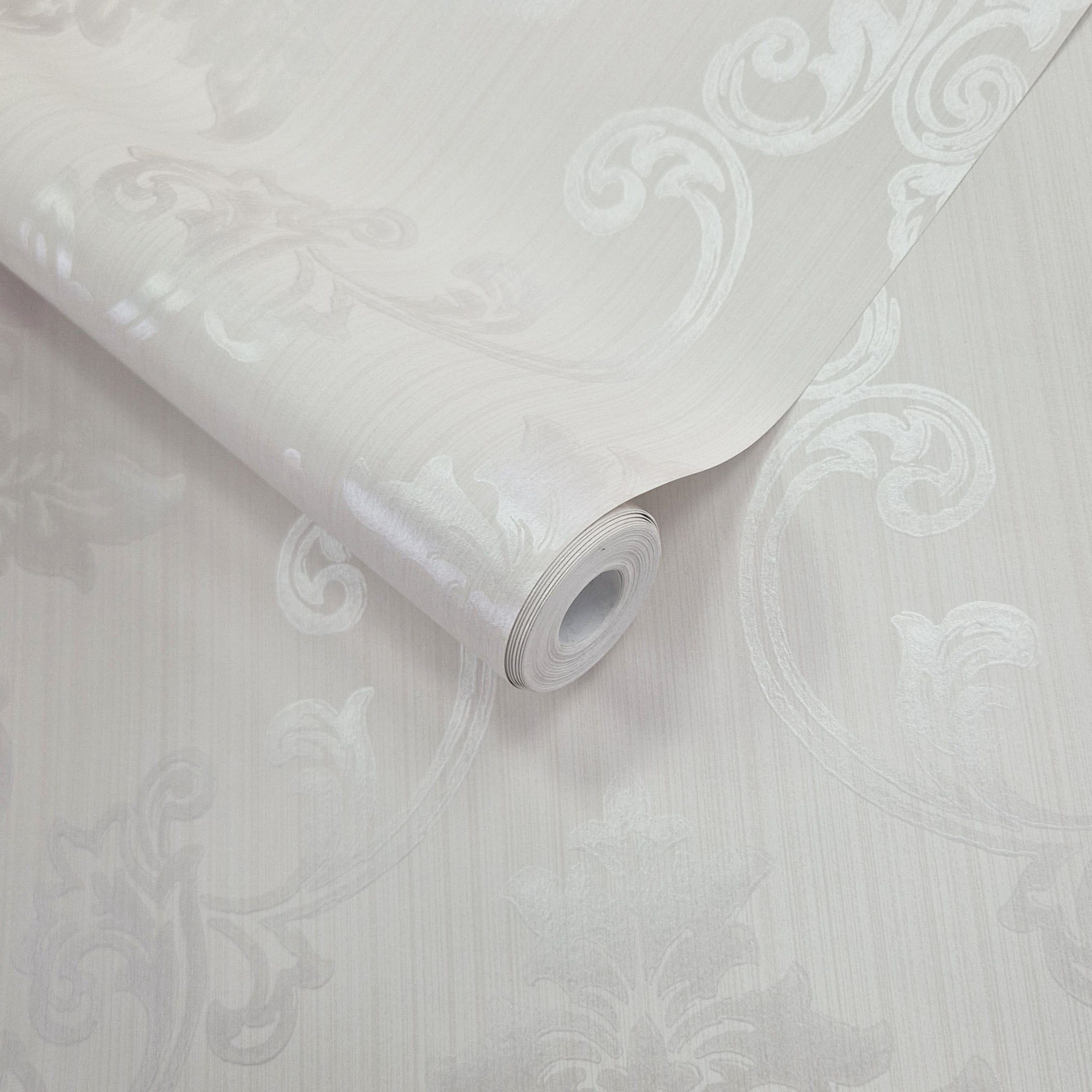 Hampton Natural Luxury Damask Wallpaper
