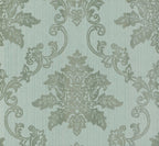 Hampton Duck Egg Blue Luxury Damask Wallpaper