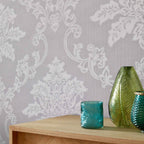 Hampton Grey Luxury Damask Wallpaper