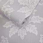 Hampton Grey Luxury Damask Wallpaper