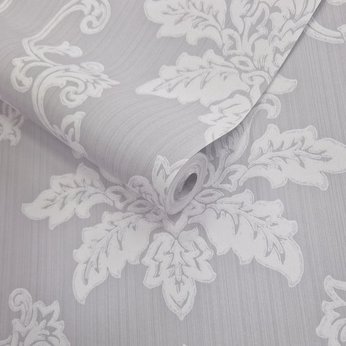 Hampton Grey Luxury Damask Wallpaper
