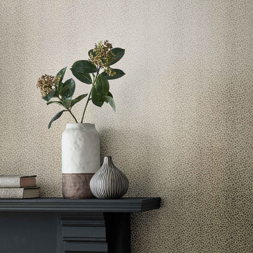 Kew Taupe Metallic Luxury Geometric Wallpaper