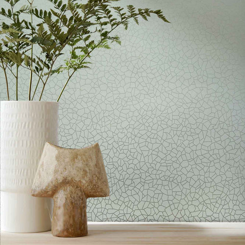 Kew Duck Egg Blue Luxury Geometric Wallpaper