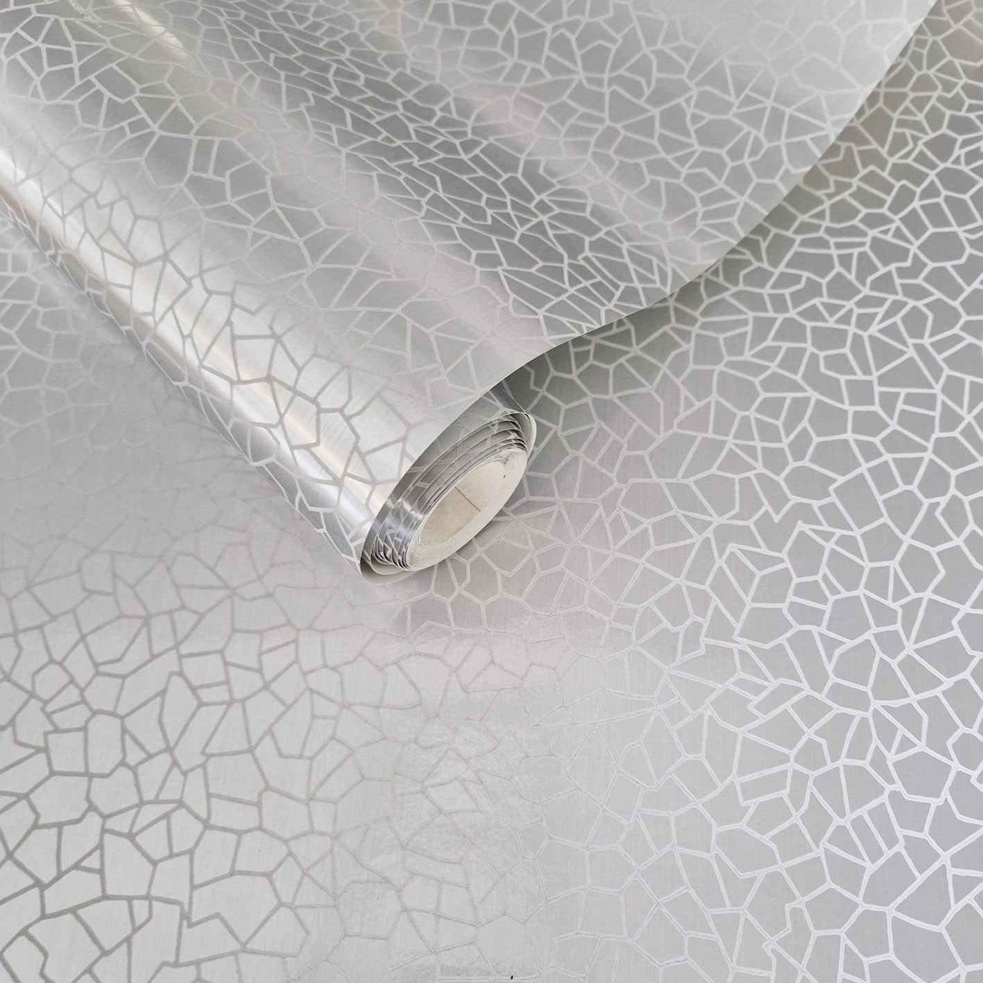 Kew Foil Silver Metallic Luxury Wallpaper