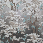 Harewood Foil Silver Luxury Chinoiserie Wallpaper