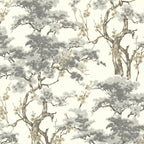 Harewood Grey Luxury Chinoiserie Wallpaper