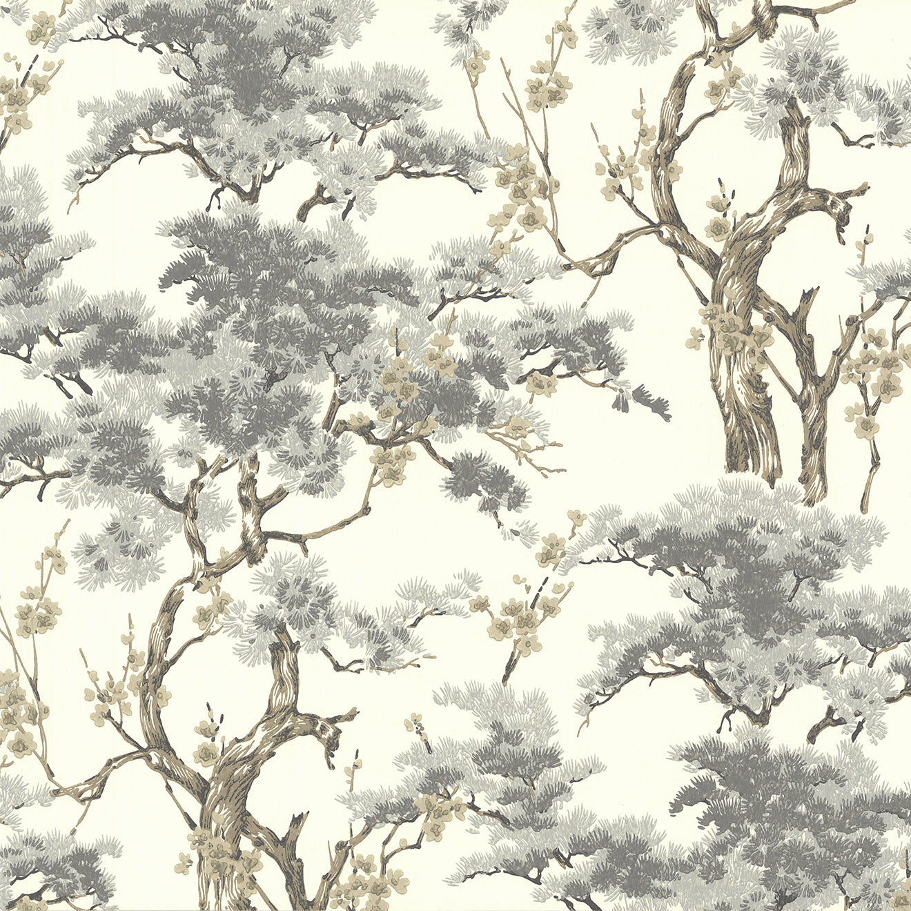 Harewood Grey Luxury Chinoiserie Wallpaper