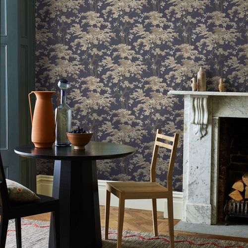 Harewood Navy Blue Luxury Chinoiserie Wallpaper