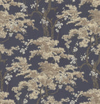 Harewood Navy Blue Luxury Chinoiserie Wallpaper
