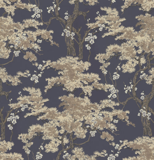 Harewood Navy Blue Luxury Chinoiserie Wallpaper