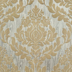 Faversham Natural Gold Luxury Flock Wallpaper