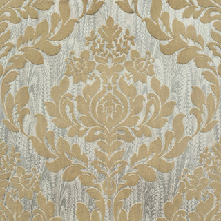 Faversham Natural Gold Luxury Flock Wallpaper