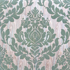 Faversham Seafoam Green Luxury Flock Wallpaper